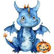 Nažehlovačka Drak Halloween modrý