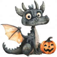 Nažehlovačka Drak Halloween černý
