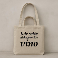 Taška Kde selže láska, pomůže víno béžová