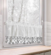 Záclona HVĚZDIČKY stříbrné