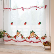 Záclona VÁNOČNÍ ZVONEČKY vyšívaná