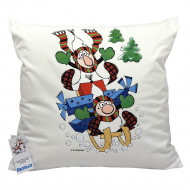 Povlak na polštářek Křemílek a Vochomůrka sáňky