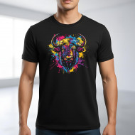 Tričko černé BÝK hlava color