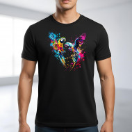 Tričko černé Papoušci color