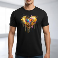 Tričko černé ZLATÉ SRDCE color