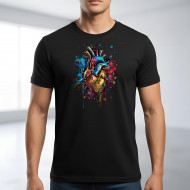 Tričko černé LIDSKÉ SRDCE color