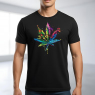 Tričko černé LIST konopí color