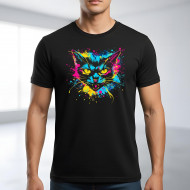 Tričko černé Naštvaná kočka color