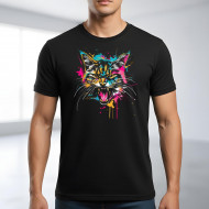 Tričko černé Vytočená kočka color