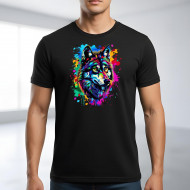 Tričko černé VLK hlava color