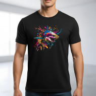 Tričko černé Žralok color