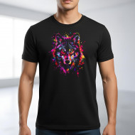 Tričko černé VLČÍ HLAVA color