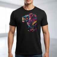 Tričko černé LEV hlava z boku color