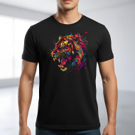 Tričko černé TYGR hlava z boku color
