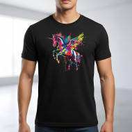 Tričko černé Jednorožec s křídly color I.