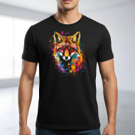 Tričko černé Hlava lišky color