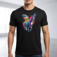 Tričko černé Jednorožec s křídly color II.