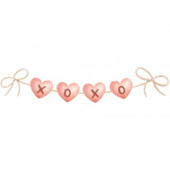Nažehlovačka Srdíčka na provázku XOXO
