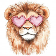 Nažehlovačka Lev a růžové brýle