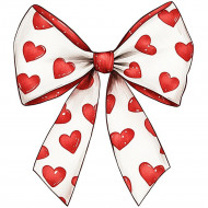 Nažehlovačka Bílá mašle se srdíčky