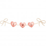 Nažehlovačka srdíčka na provázku i love you