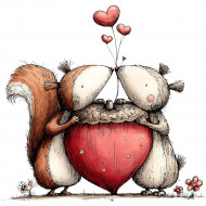 Nažehlovačka Zamilované veverky 1