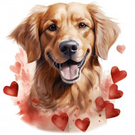 Nažehlovačka Zlatý retrívr se srdíčky