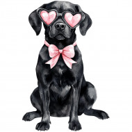 Nažehlovačka Labrador brýle srdce