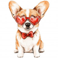 Nažehlovačka Corgi brýle srdce