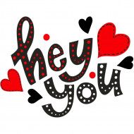 Nažehlovačka Hey you srdíčka