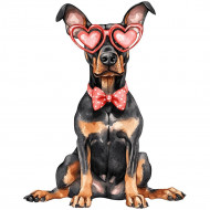 Nažehlovačka Dobrman brýle srdce