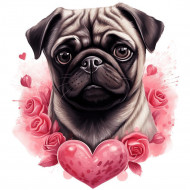 Nažehlovačka Mops se srdíčkem