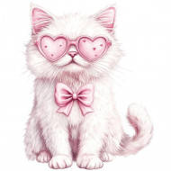 Nažehlovačka Bílá zamilovaná kočka