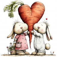 Nažehlovačka Ušáčci a srdce z mrkve