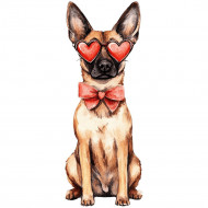 Nažehlovačka Vlčák brýle srdce