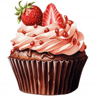 Nažehlovačka Cupcake jahody a čokoláda