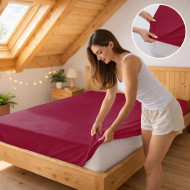 Prostěradlo jersey vínová 28