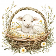 Nažehlovačka Velikonoční beránek v košíku