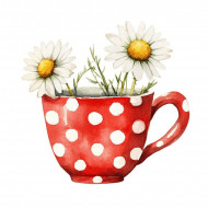 Nažehlovačka Kopretiny v hrníčku