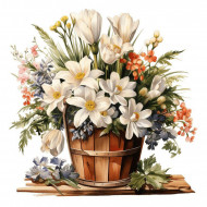 Nažehlovačka Jarní kytice ve vědru