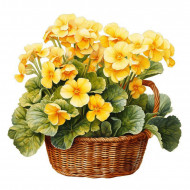 Nažehlovačka Žluté macešky v košíku