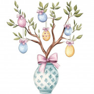 Nažehlovačka Větvička s kraslicemi ve váze