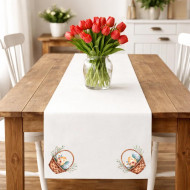 Ubrus tři kraslice v košíku