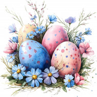 Nažehlovačka Kraslice a modré kvítí