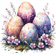 Nažehlovačka Fialové kraslice mezi květinami