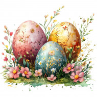 Nažehlovačka Tři kraslice mezi květinkami 2