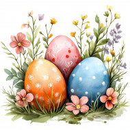 Nažehlovačka Tři kraslice mezi květinkami