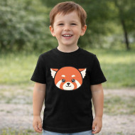 Dětské tričko černé Panda červená
