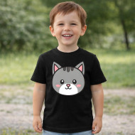 Dětské tričko černé Kočka