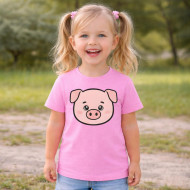 Dětské tričko růžové Prase